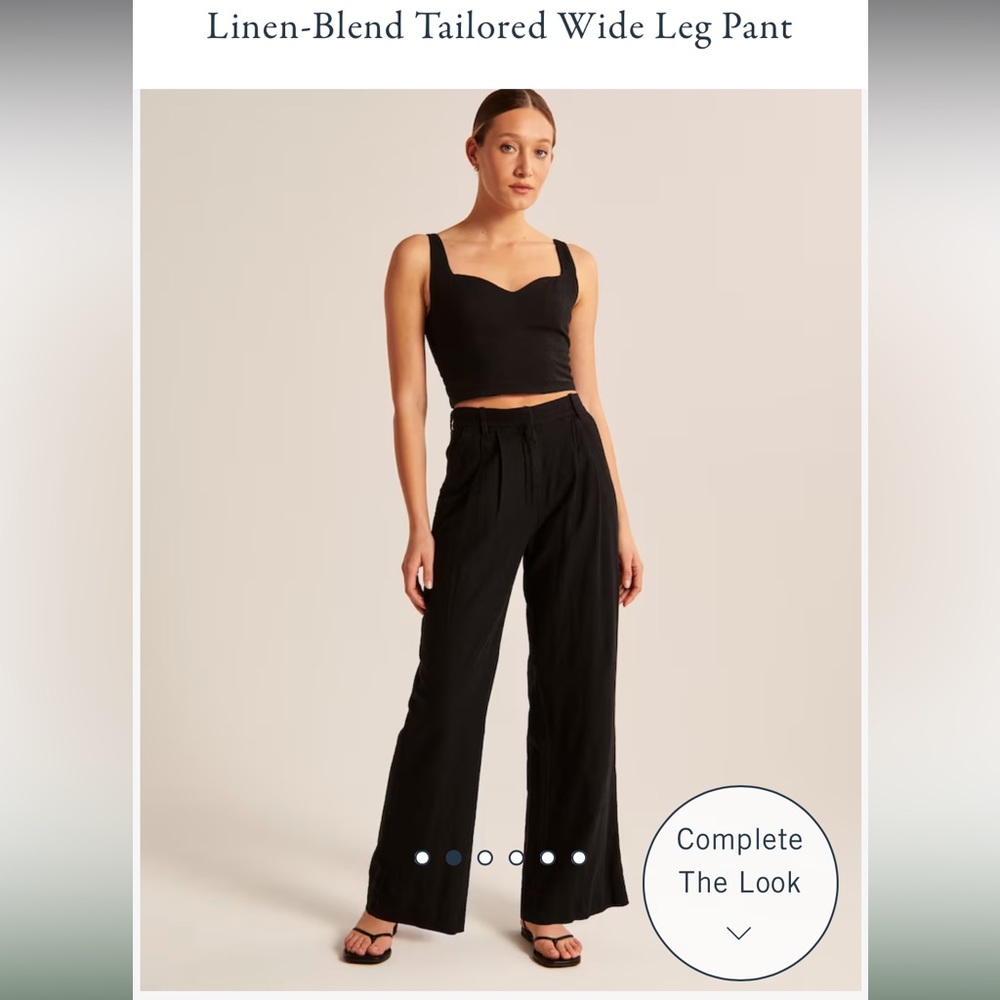 Abercrombie Linen Tailored Wide Leg Pant